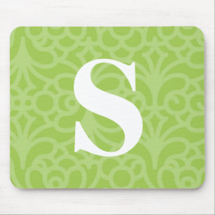 Mousepad Monograma floral ornamentado - letra S