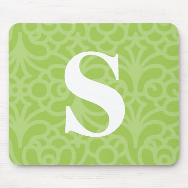 Mousepad Monograma floral ornamentado - letra S (Frente)