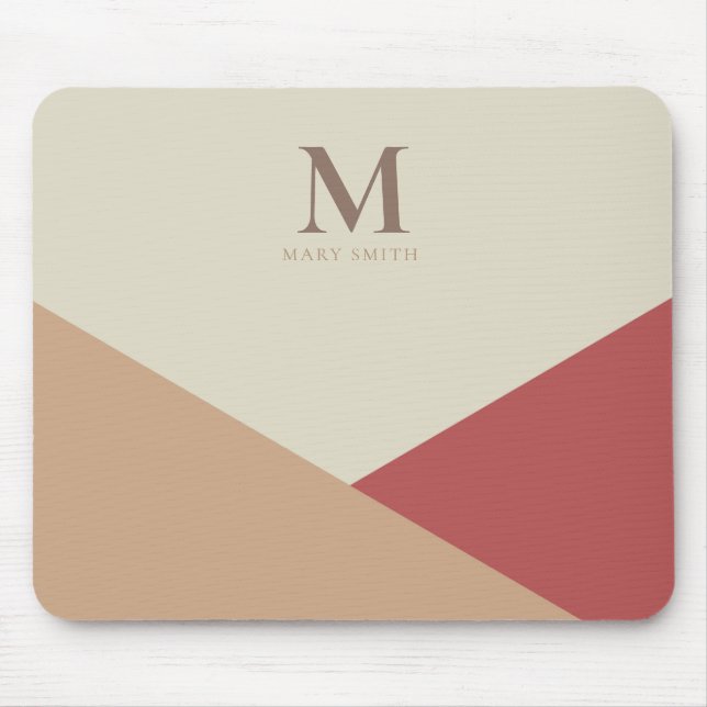 Mousepad Monograma Geométrico Minimalista Elegante (Frente)