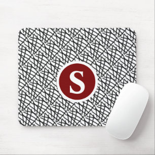 Mousepad Monograma Geométrico Negro e Branco