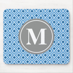 Mousepad Monograma gráfico do teste padrão do diamante az