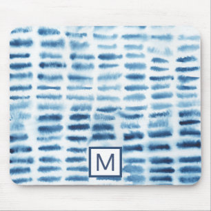 Mousepad Monograma Indigio Watercolor Impressão
