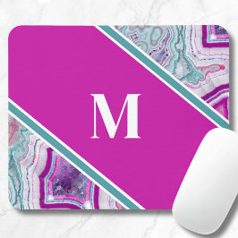 Mousepad Monograma Inicial de Ágata Elegante