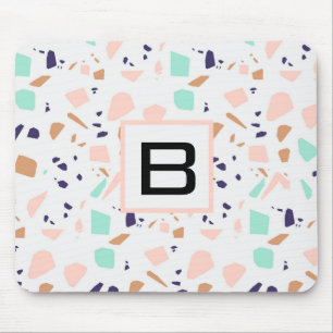 Mousepad Monograma inicial de massa branca