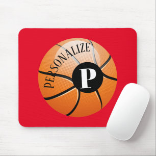 Mousepad Monograma Inicial do Nome do Chamador de Basquete