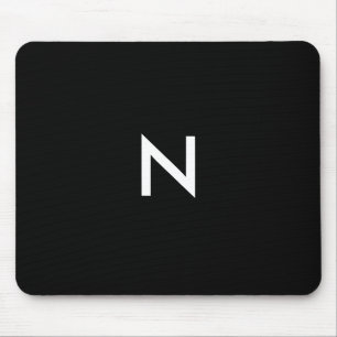 Mousepad Monograma Inicial Minimalista Preto e Branco Moder