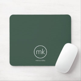 Mousepad Monograma Inicial Minimalista Profissional Verde F