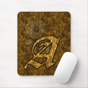 Mousepad Monograma Inicial Um Bloco Dourado De Maluco