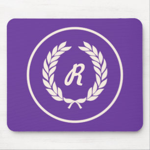 Mousepad Monograma Laurel Leaf Wreath