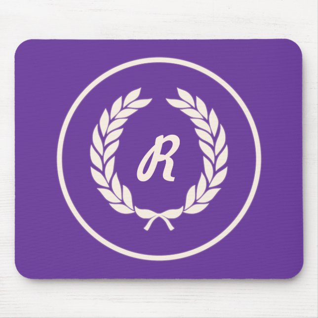 Mousepad Monograma Laurel Leaf Wreath (Frente)