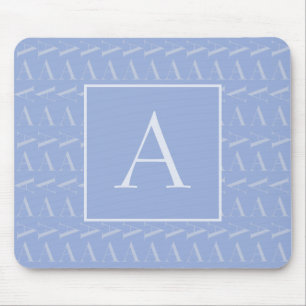 Mousepad Monograma - Letra inicial A, azul