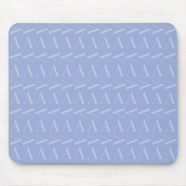 Mousepad Monograma - Letra inicial A, azul (Frente)