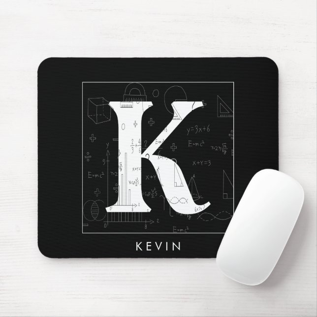 Mousepad Monograma - Letra K (Com mouse)