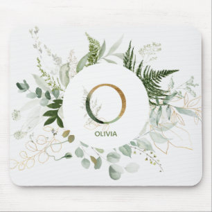 Mousepad Monograma - Letra O Pad do Mouse Verde
