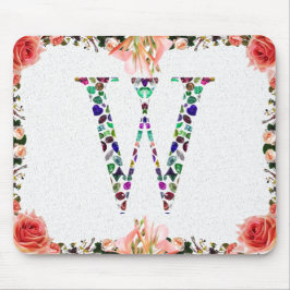 Mousepad Monograma - Letra W - Gemstone Design inicial