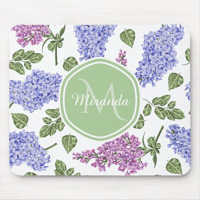 Mousepad Monograma Lilás Lavanda (Frente)