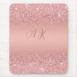 Mousepad Monograma Luxuoso em Rose Gold Elegante