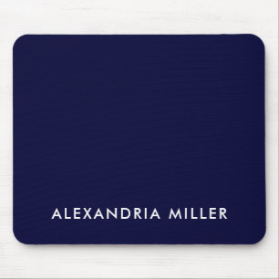 Mousepad Monograma minimalista azul de Marinho personalizad