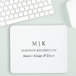 Mousepad Monograma minimalista moderno ou Adicionar logotip<br><div class="desc">Mouse minimalista moderno. Preto e branco ou escolha as cores personalizadas. Perfeito para pequenas empresas, marcas de empresas, escritório doméstico independente, vendedores em linha e muito mais. Fácil de personalizar com suas iniciais de monograma, nome comercial e informações, cargo, slogan ou até mesmo adicionar seu logotipo ou design de marca...</div>