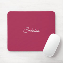 Mousepad Monograma minimalista rosa cereja