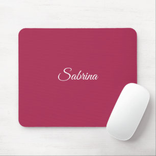 Mousepad Monograma minimalista rosa cereja
