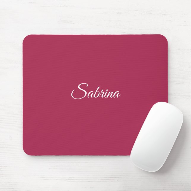 Mousepad Monograma minimalista rosa cereja (Com mouse)