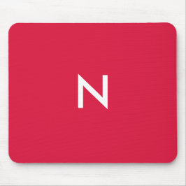 Mousepad Monograma Minimalista Vermelho Moderno da Crimson