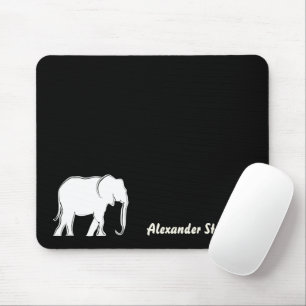 Mousepad Monograma Mínimo de Elefante Branco