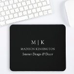 Mousepad Monograma mínimo ou adicionar logotipo preto<br><div class="desc">Mouse minimalista moderno. Preto e branco ou escolha as cores personalizadas. Perfeito para pequenas empresas, marcas de empresas, escritório doméstico independente, vendedores em linha e muito mais. Fácil de personalizar com suas iniciais de monograma, nome comercial e informações, cargo, slogan ou até mesmo adicionar seu logotipo ou design de marca...</div>