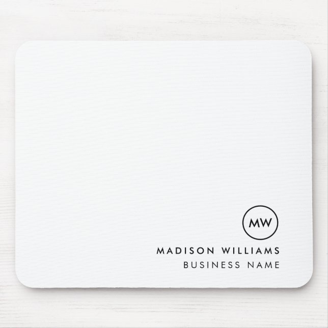 Mousepad Monograma mínimo personalizado (Frente)