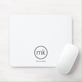Mousepad Monograma mínimo profissional Branco limpo inicial