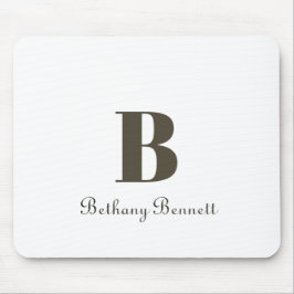 Mousepad Monograma Moderno Branco