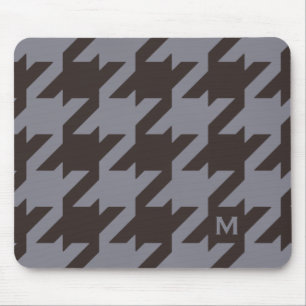 Mousepad Monograma moderno corajoso do houndstooth do