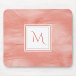 Mousepad Monograma Moderno de Marble Sutil Cor-de-rosa Simp