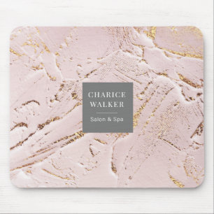 Mousepad monograma moderno de rosa dourado texturizado Mous