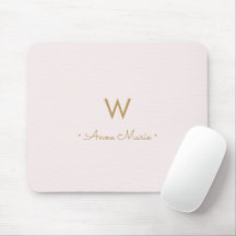 Monograma moderno em rosa bege dourado com letra c