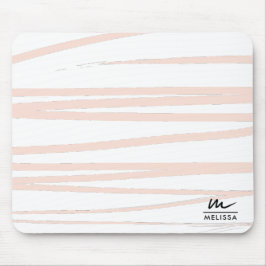 Mousepad Monograma Moderno - Linhas Rosa Escuras Abstrato