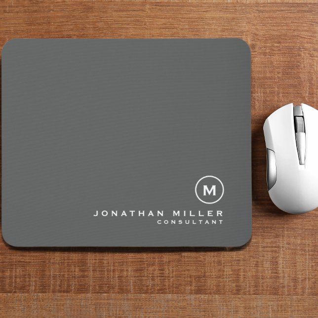 Mousepad Monograma moderno minimalista (Criador carregado)
