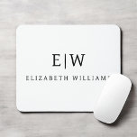 Mousepad Monograma Moderno Minimalista Preto e Branco<br><div class="desc">Apresentando nossa Coleção de Monogramas Modernos Minimalistas Pretos e Brancos: adote simplicidade e sofisticação com nossos designs minimalistas, curados para elevar seu estilo sem esforço. Feita de olho na estética moderna, essa coleção apresenta designs negras e brancos elegantes, acentuados por monogramas personalizados. De papelaria chic a acessórios versáteis, nossa coleção...</div>