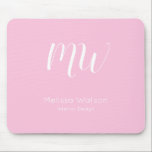 Mousepad Monograma Moderno Rosa Iniciais de Funcionários Ne<br><div class="desc">Mousepads personalizados de funcionários profissionais no local de trabalho. Esses mouspads de designer estão disponíveis para empresas em mente e estão disponíveis em várias cores.</div>