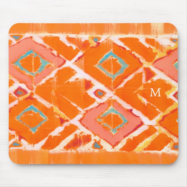Mousepad Monograma | Orange Tribal II (Frente)