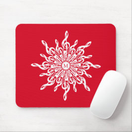 Mousepad Monograma Ornamental Natal G-Clef Floco de Neve