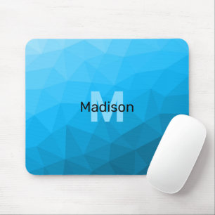 Mousepad Monograma padrão de malha geométrica gradiente cia