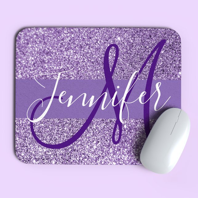 Mousepad Monograma Personalizado com Foto Brilho de Ámbar (Criador carregado)