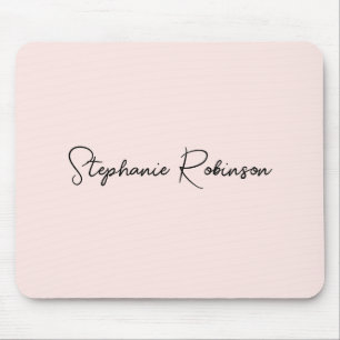 Mousepad Monograma Personalizado com Letra Elegante Rosa Be