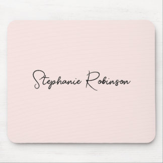 Mousepad Monograma Personalizado com Letra Elegante Rosa Be