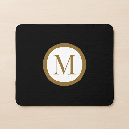 Mousepad Monograma Personalizado com Selo Central Preto e D