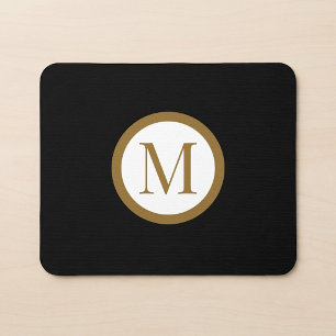Mousepad Monograma Personalizado com Selo Central Preto e D