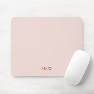 Mousepad Monograma personalizado cor-de-rosa pincelado chic