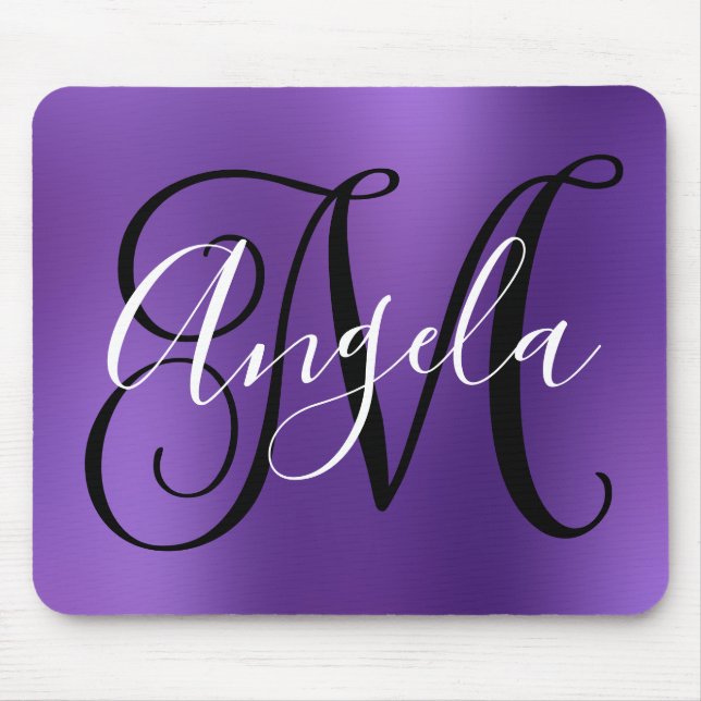 Mousepad Monograma Personalizado de Ametista (Frente)